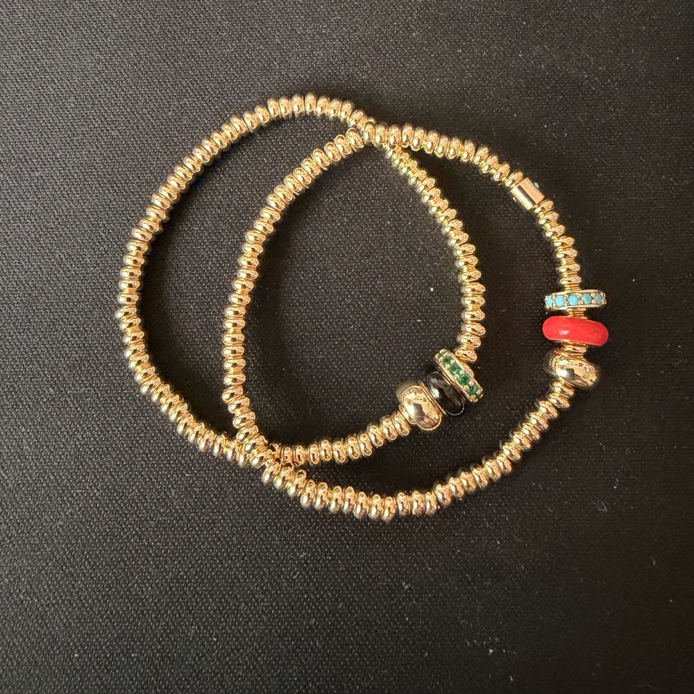 Roxanne Assoulin Gold Bracelet with Red, Black, and Turquoise Accents - Picture 3 of 5